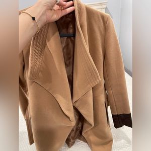 Tie belt coat , camel color, size S .